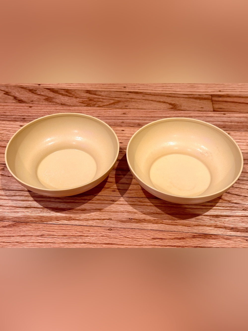 Vintage 1970s Tupperware Cereal Soup Bowls - Set of 2 Harvest Gold Model #890